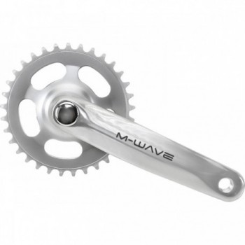 M-Wave 1-Speed Crankset 170mm 46T JIS Aluminum and Steel Silver - 1