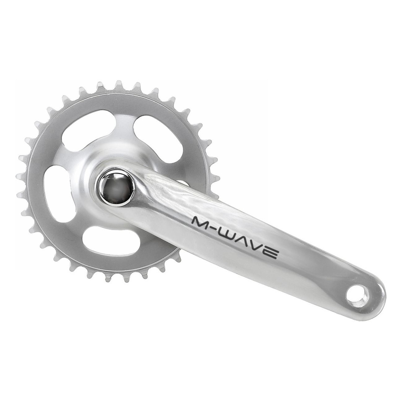 M-Wave 1-Speed Crankset 170mm 46T JIS Aluminum and Steel Silver - 1