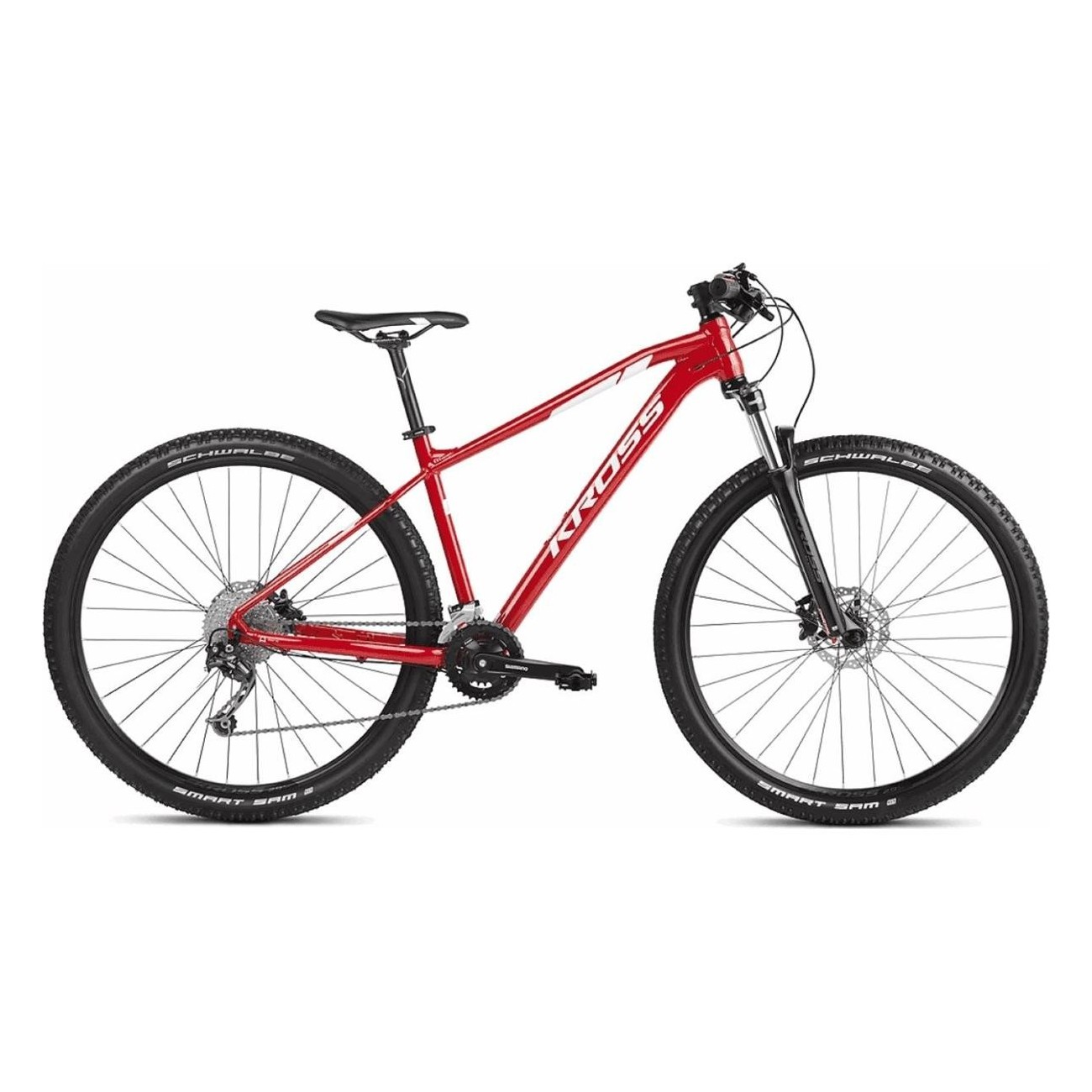 Mountain Bike KROSS Level 3.0 Uomo 29' Rosso/Bianco, Taglia S, Telaio in Alluminio Lite, Forcella SR SUNTOUR XCM RL, Trasmission