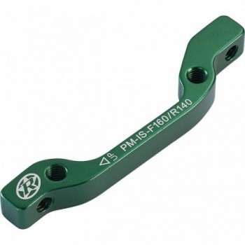 Brake Disc Adapter IS-PM 180 VR + 160 HR Green for Bicycle, Compatible with Shimano, Avid, Hayes - 1