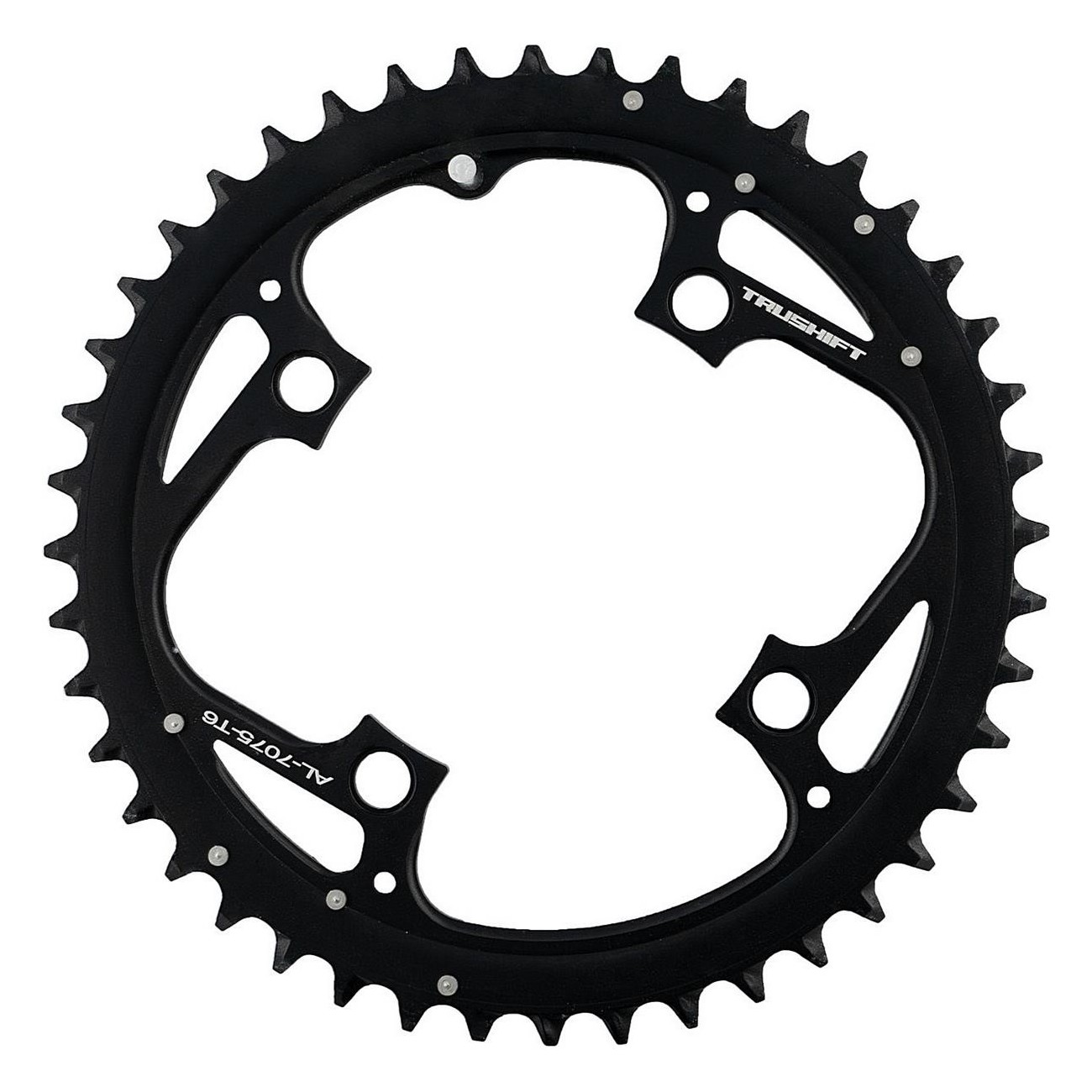 Couronne de chaîne VTT 44T en aluminium CNC noir mat - Compatible 9/10 vitesses, BCD 104 mm - 1