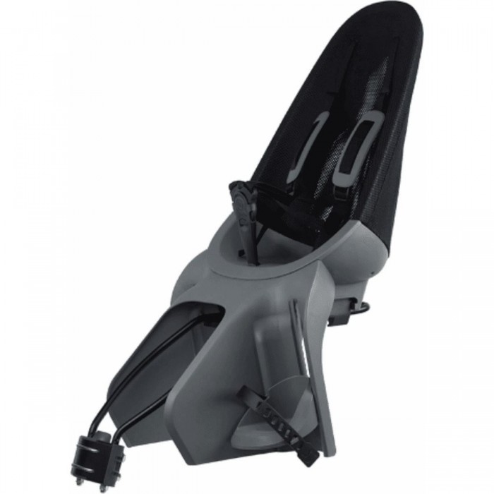 Seggiolino Posteriore Qibbel Air Nero/Argento per Telaio, Portata Fino a 22 kg, Ergonomico e Leggero - 1 - Seggiolini - 87128644