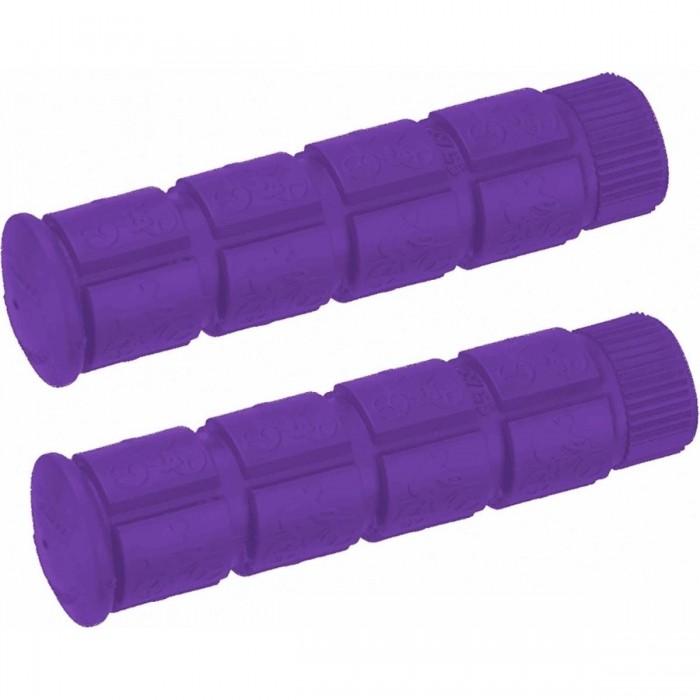 Purple Rubber Grips 120mm for Adult Single Speed Bicycles - 1