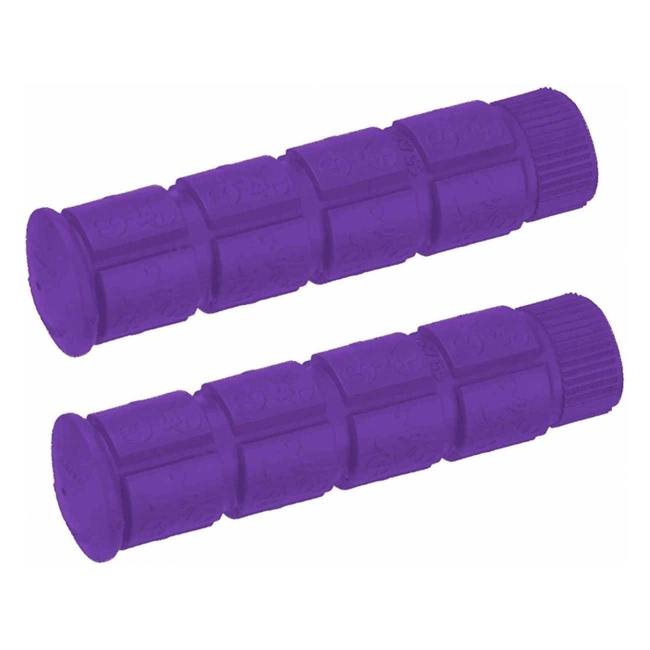 Purple Rubber Grips 120mm for Adult Single Speed Bicycles - 1