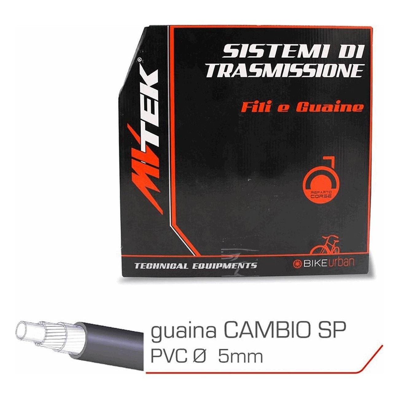 Guaina Freno 2P 5mm x 30mt Nero con Liner in PVC Resistente MVTEK - 1 - Guaine / cavi - 8005586811325