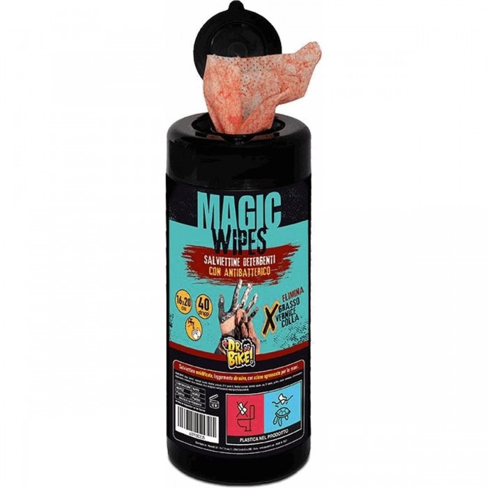 Dr.bike Magic Wipes Cleaning Wipes - 40 Greasy and Abrasive Pieces - 1