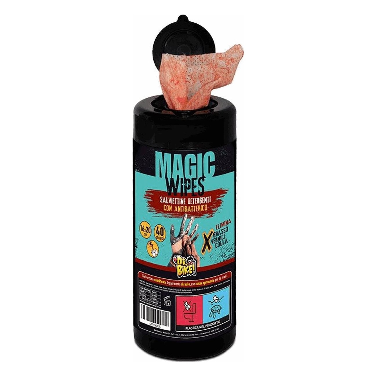 Toallitas Limpiadoras Dr.bike Magic Wipes - 40 Piezas Desengrasantes - 1