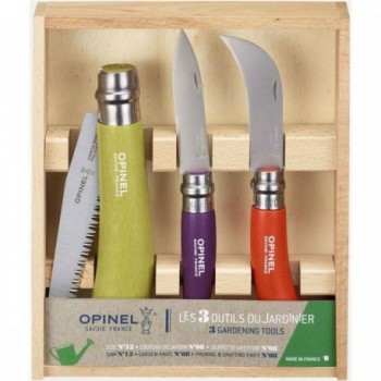 Set Regalo Opinel per Giardinaggio: 3 Utensili Tascabili in Cofanetto di Legno Elegante - 1 - Coltelli - 3123840016172