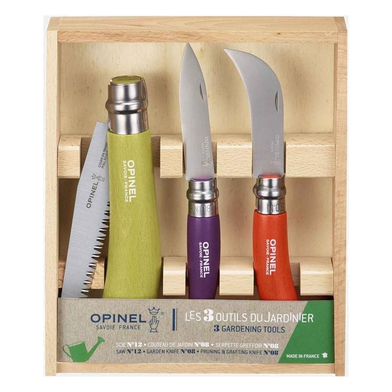 Set Regalo Opinel per Giardinaggio: 3 Utensili Tascabili in Cofanetto di Legno Elegante - 1 - Coltelli - 3123840016172