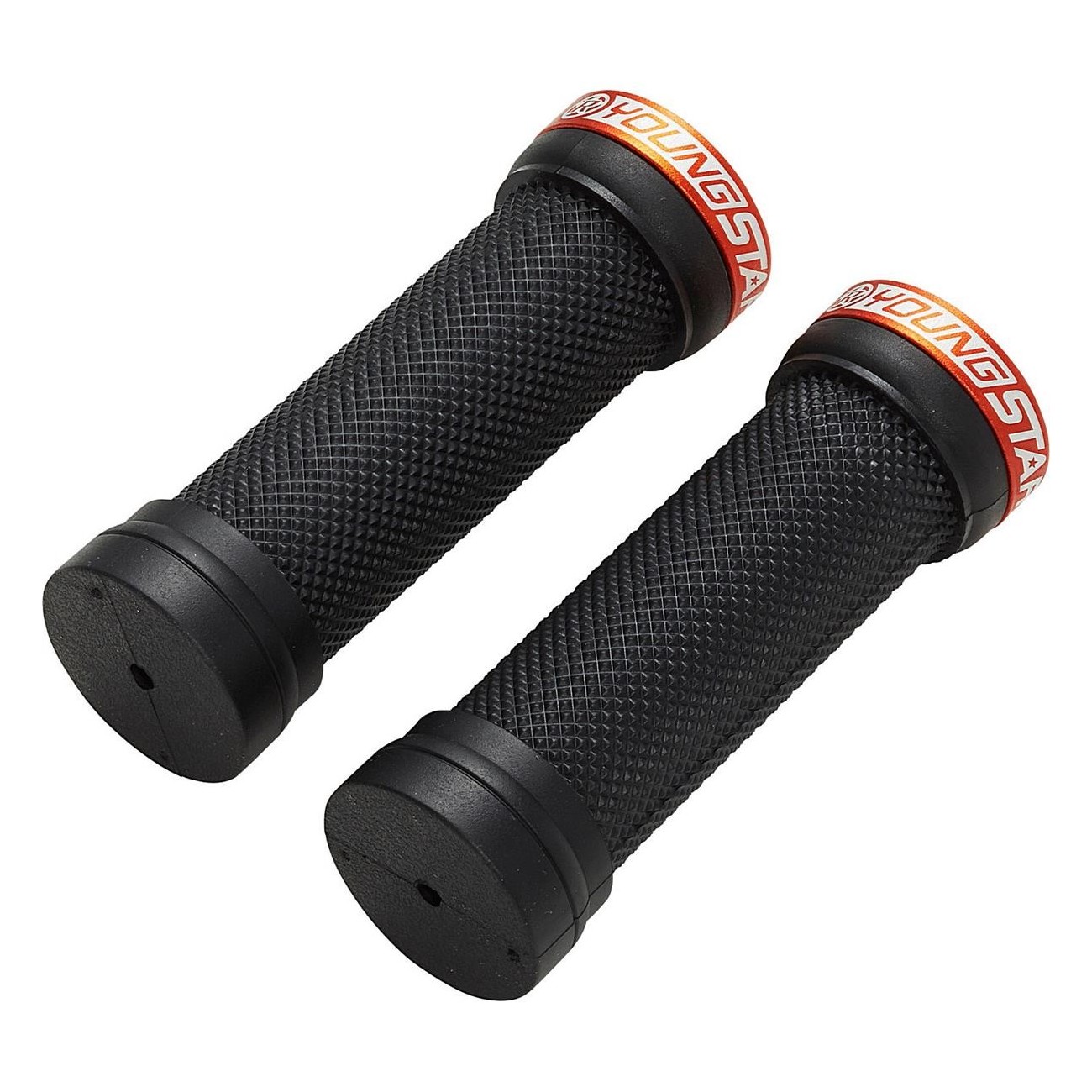 Puños Reverse Griff Youngstar Lock-On Ø28mm x 98mm Negro-Naranja para MTB - 1