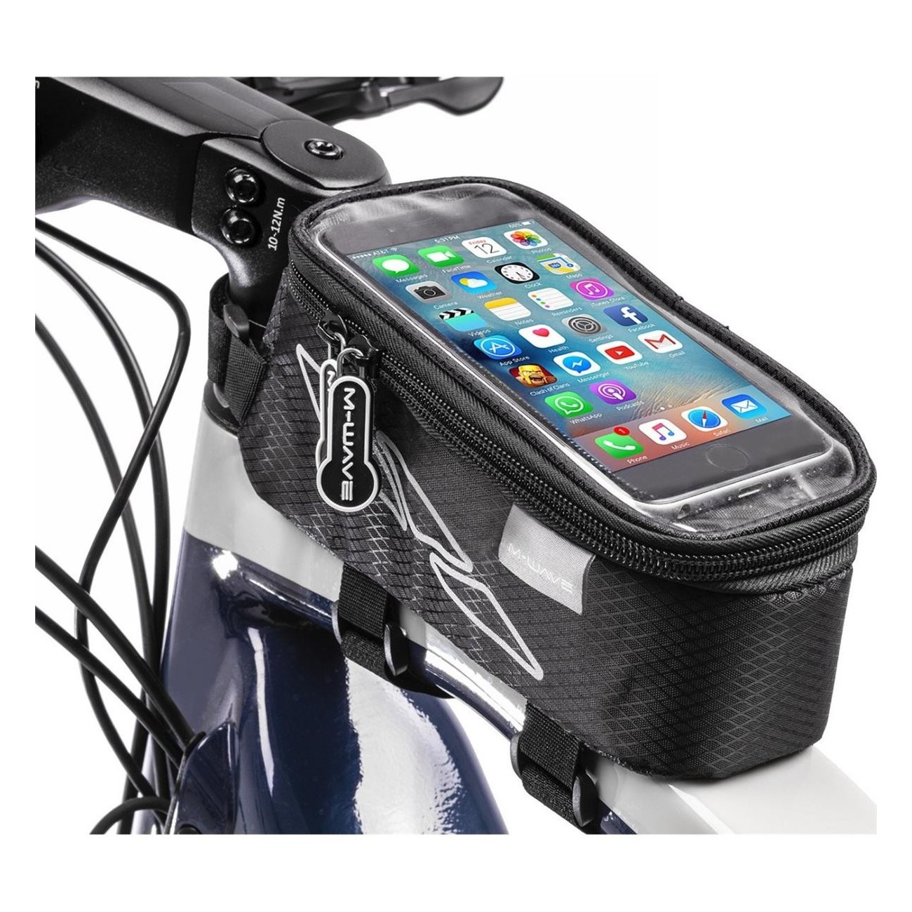 Borsa Telaio Smartphone M-Wave Rotterdam Top XL Nera Impermeabile con Fissaggio a Strappo e Finestra Touch - 2 - Borse e baulett