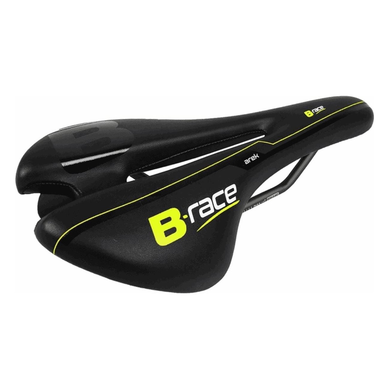 Sella Offroad B-Arek Nero/Lime con Foro, Acciaio Cr-Mo, 260g - Comfort e Prestazioni Fuoristrada - 1 - Selle - 8055320656279