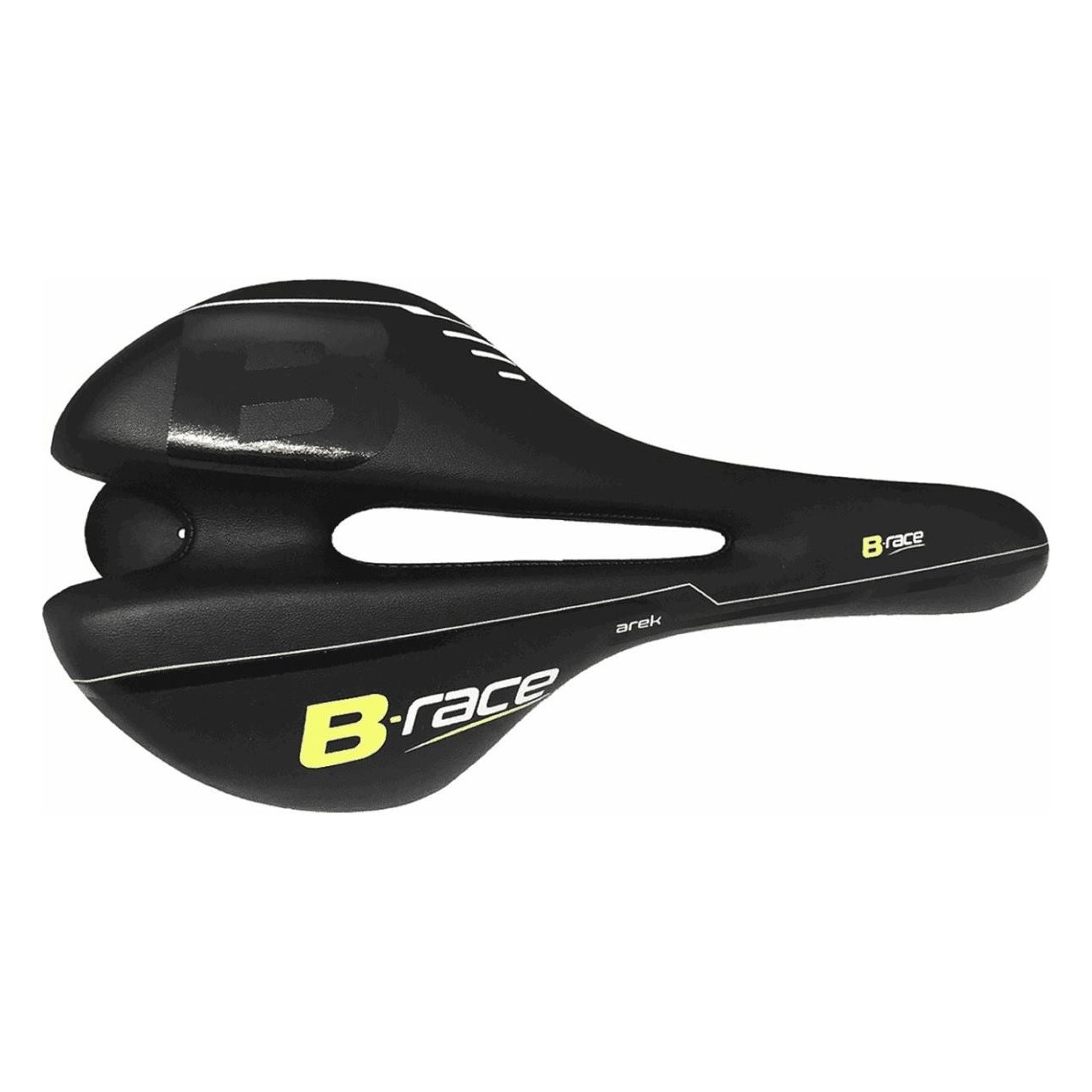 B-Arek Offroad Saddle Black/Lime with Hole, Cr-Mo Steel, 260g - Comfort & Performance - 3