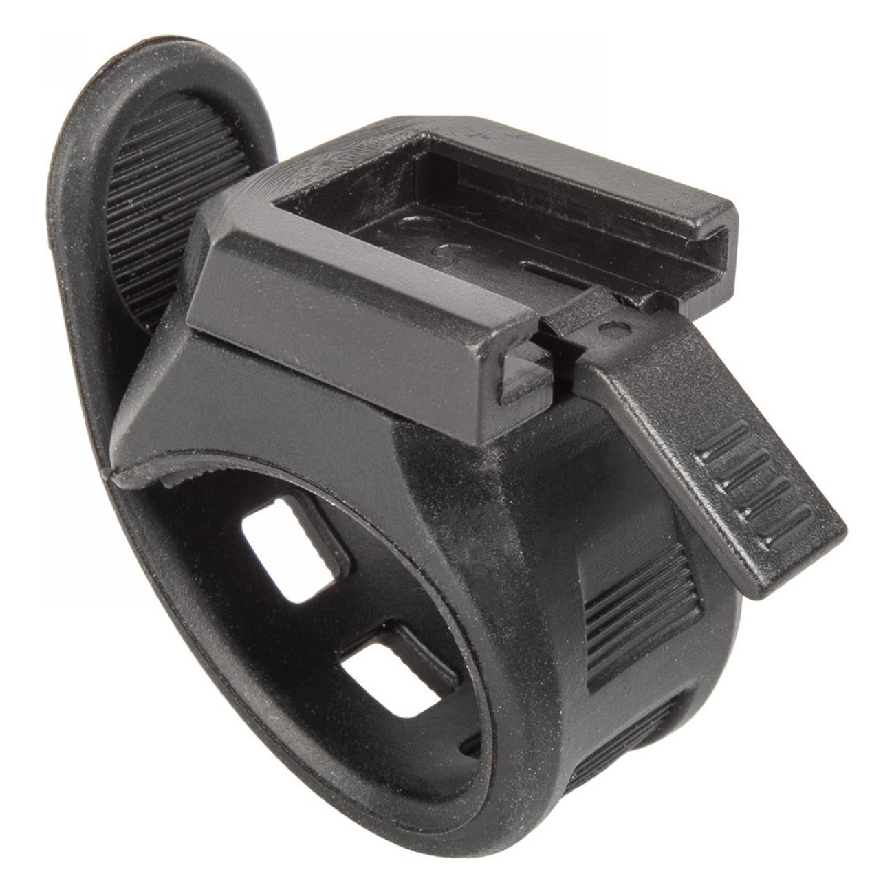 M-WAVE USB Battery Front Light Mount, Black, for 19-31.8 mm Handlebars - 1