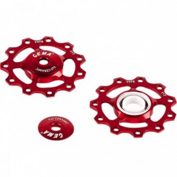 Red Ceramic Pulley for 9/10/11 Speed Derailleurs - Compatible with Shimano & SRAM - 1