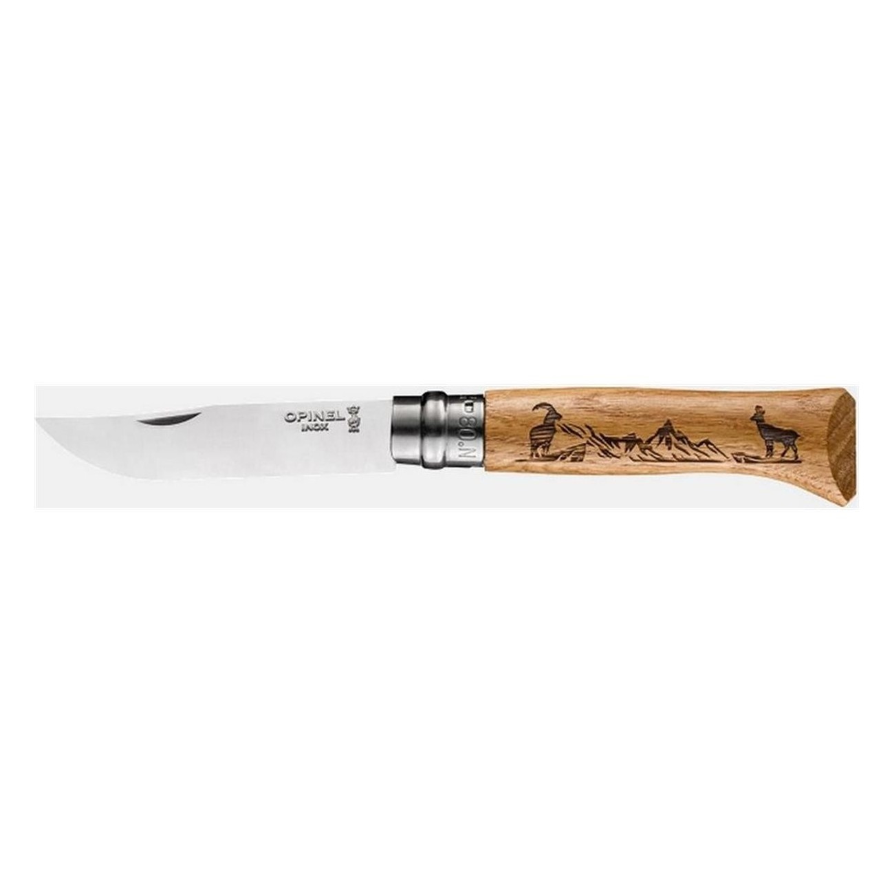 Couteau Opinel N°08 Animalia avec Gravure Chamois - Set de 6 Pièces - 1