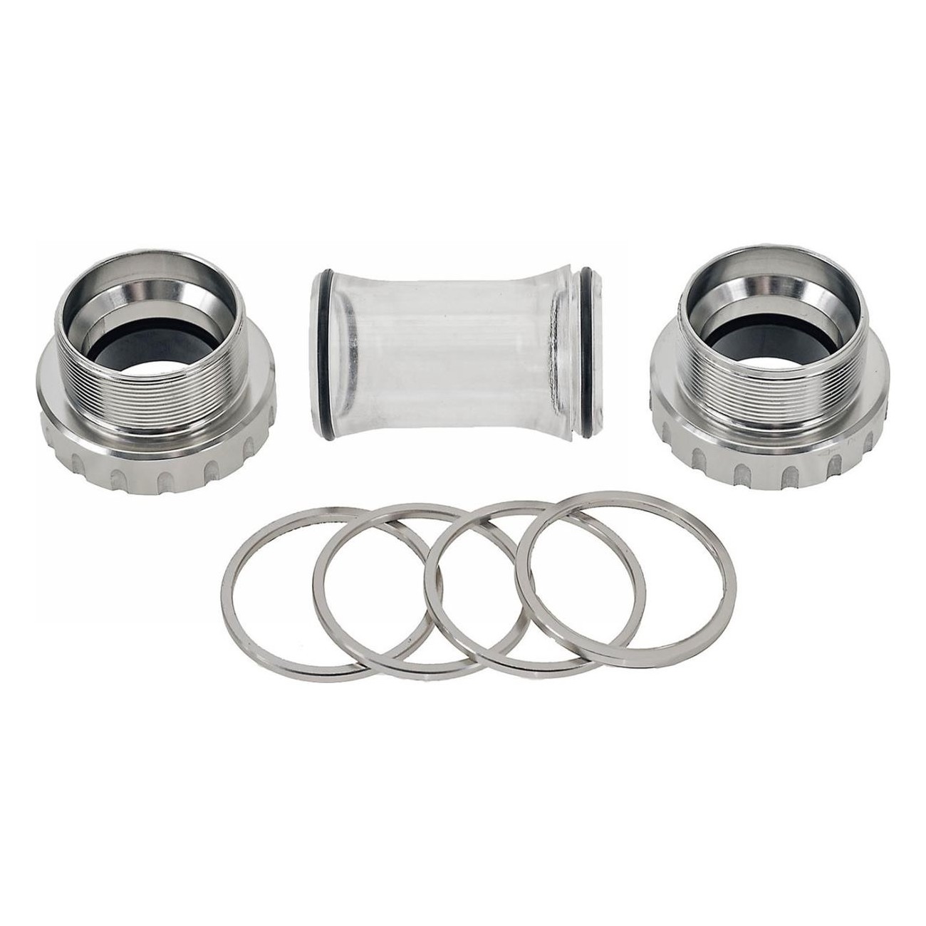 Neco Silver Bottom Bracket for Shimano Hollowtech II 68-78 mm with CNC Bearings - 2