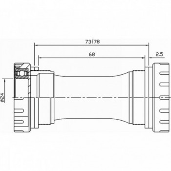 Movimiento Central Neco Plata para Shimano Hollowtech II 68-78 mm - 3