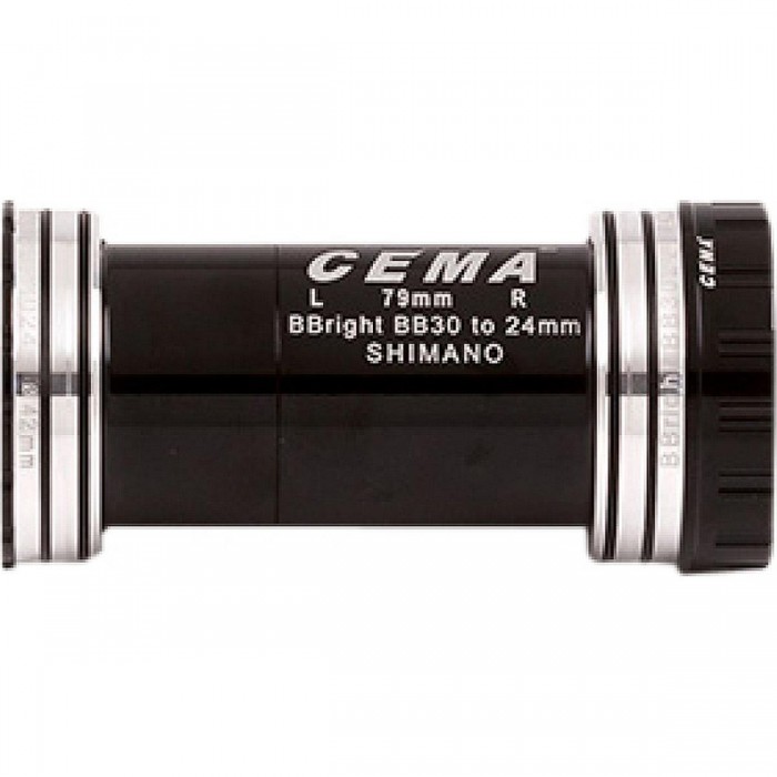 BBright46 Interlock Bottom Bracket for Shimano, Black Stainless Steel, 79mm - 1