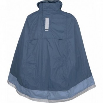 Dark Blue Ergonomic Rain Cape L-XL for Bicycle with Gusset and Compact Design - 1