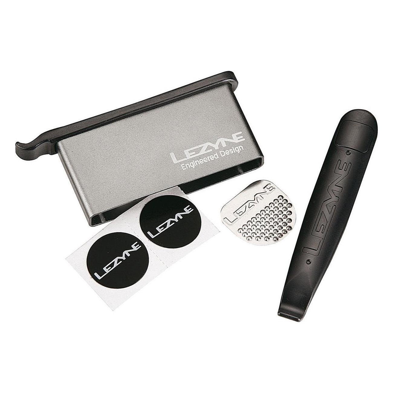 Kit de Reparación de Neumáticos Lezyne con Palancas, Parches y Accesorios - Gris - 1