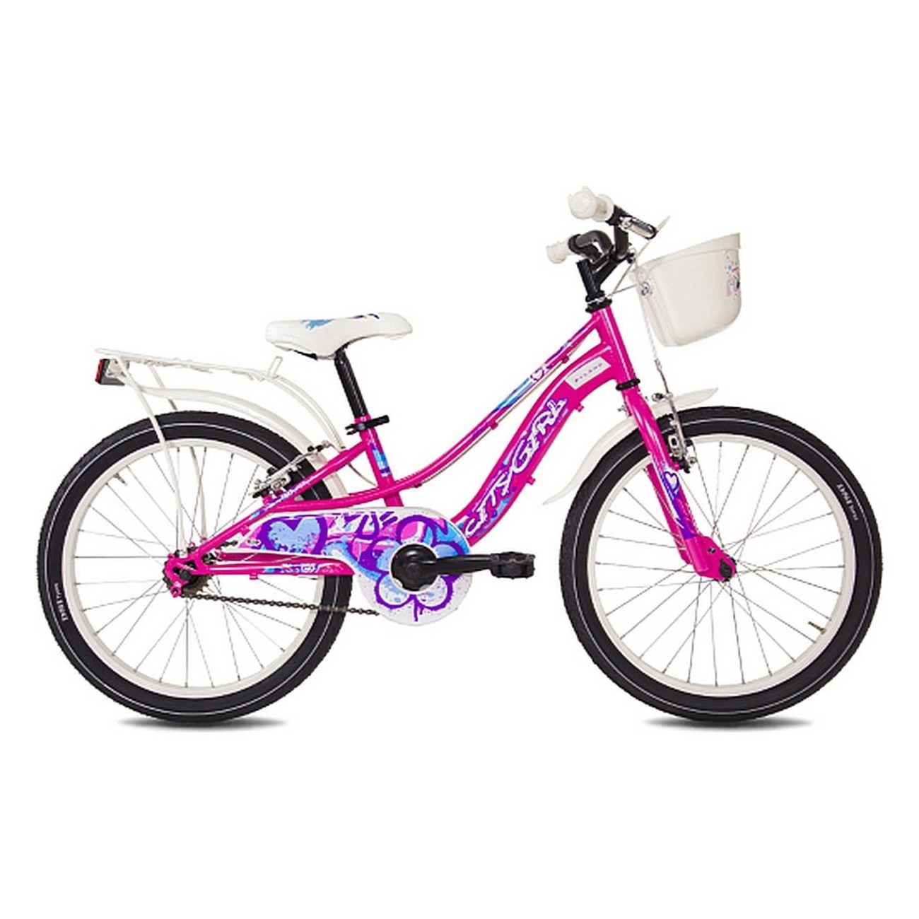 Bicicletta City Girl 20' per Bambini - Fucsia, Telaio Acciaio Hi-ten, Freni V-Brake - 1 - Bambino - 8059796061100