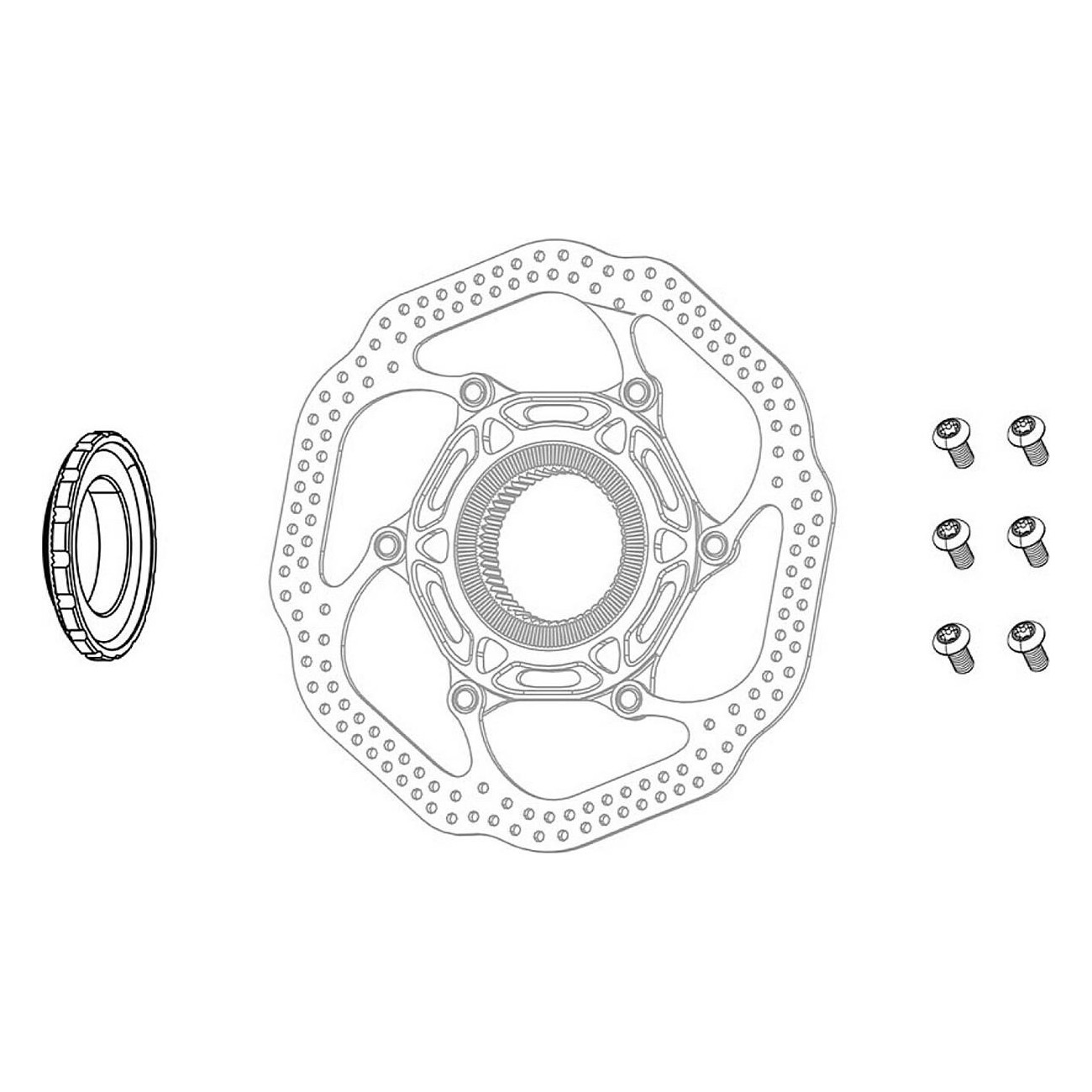 Zentrales schwarzes Sperrring für Bremsscheiben ab 170 mm - Sicherheit und Stabilität - 1