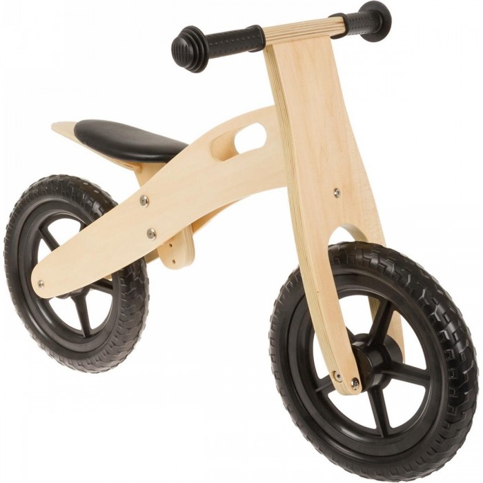 Roues de Course en Bois 12 Pouces pour Enfants - Couleur Noire, Cadre Robuste et Selle Réglable - 1