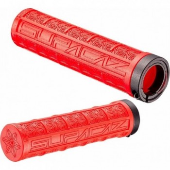 Poignées GRIZIPS 32mm Dual Density Rouge avec Lockring en Aluminium SUPACAZ - 1