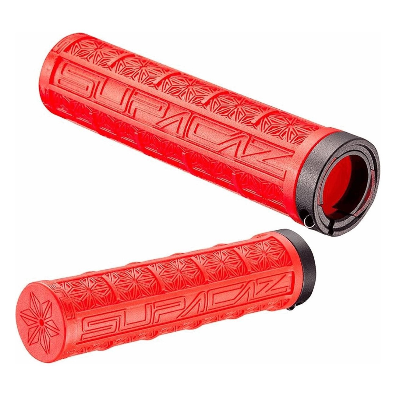 Puños GRIZIPS 32mm Densidad Dual Rojo con Lockring de Aluminio SUPACAZ - 1