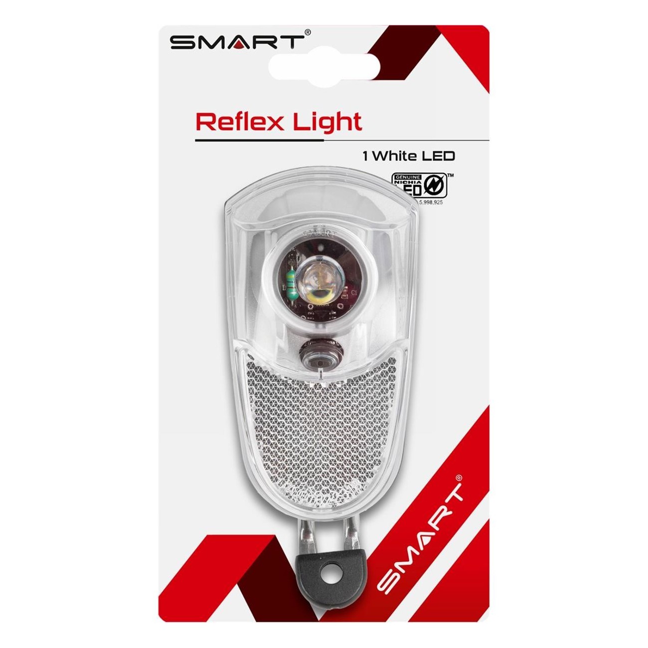 Smart White LED Front Bike Light with Integrated Reflector and Switch - 2