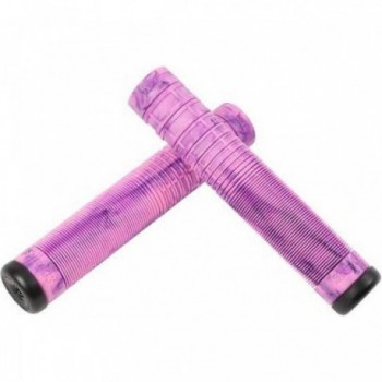 BMX Griff Jake Seeley Schwarz/Violett Swirl mit Rillen-Design und Odyssey Par Enden - 2