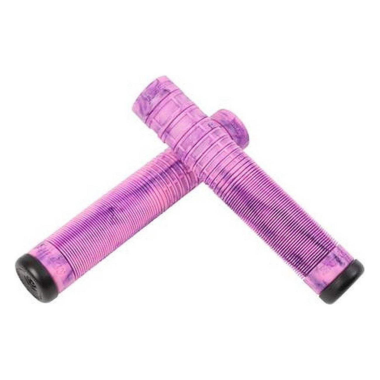 BMX Griff Jake Seeley Schwarz/Violett Swirl mit Rillen-Design und Odyssey Par Enden - 2