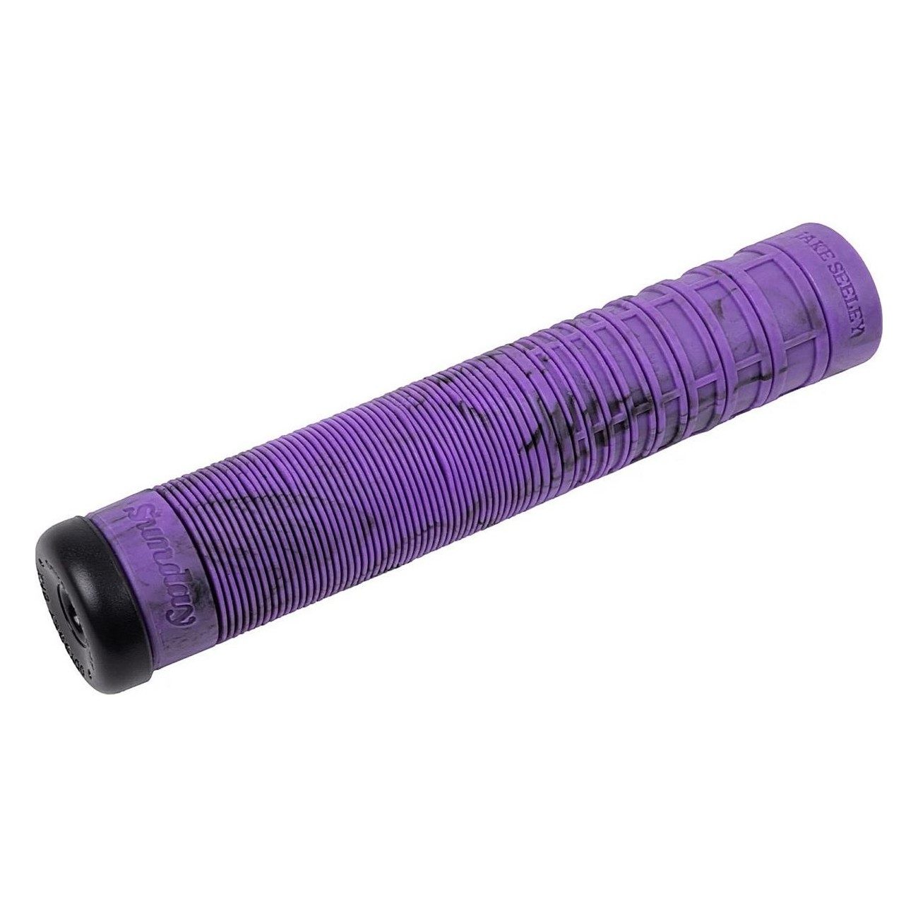 BMX Griff Jake Seeley Schwarz/Violett Swirl mit Rillen-Design und Odyssey Par Enden - 5