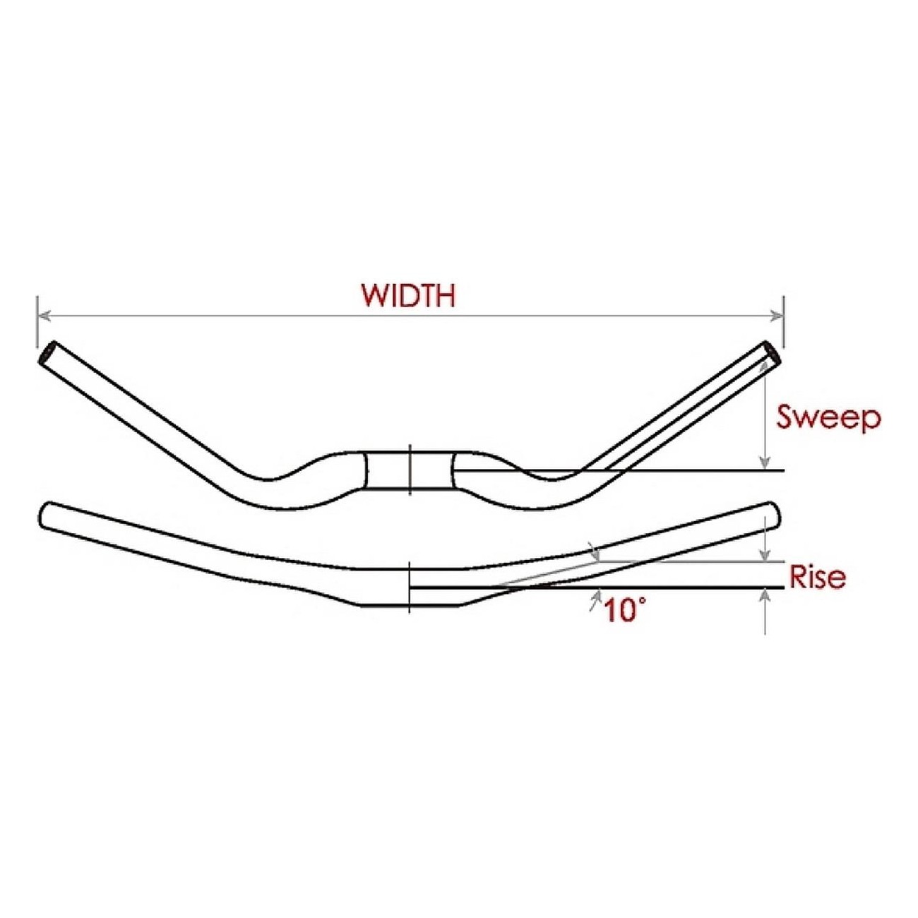 Voxom Len2 Lenker 630mm, AL6061, Durchmesser 31,8 mm, Schwarz - 2