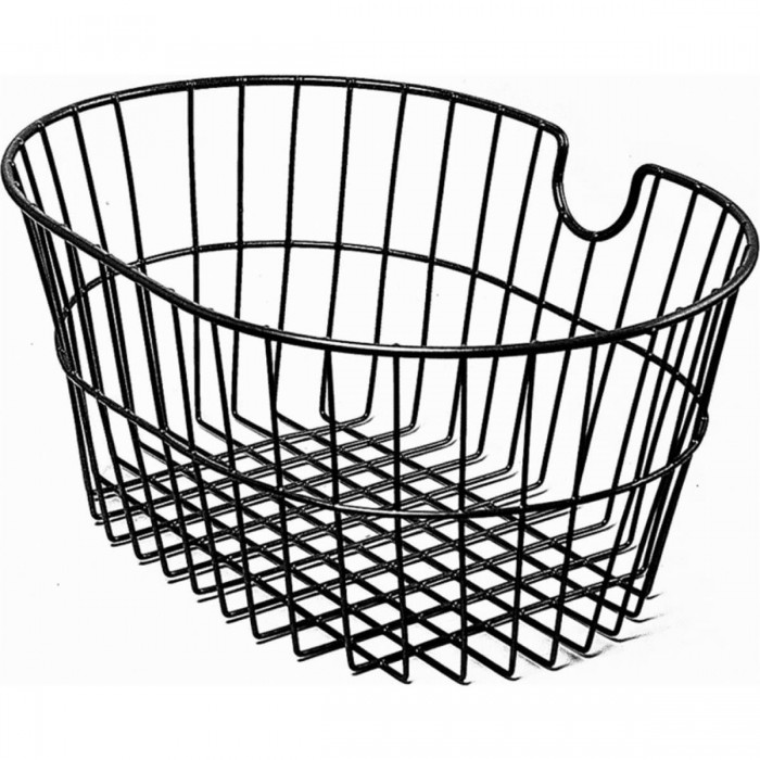 Cesta Delantera Ovalada de Hierro Negro 40x30x19 cm para Bicicleta - 1