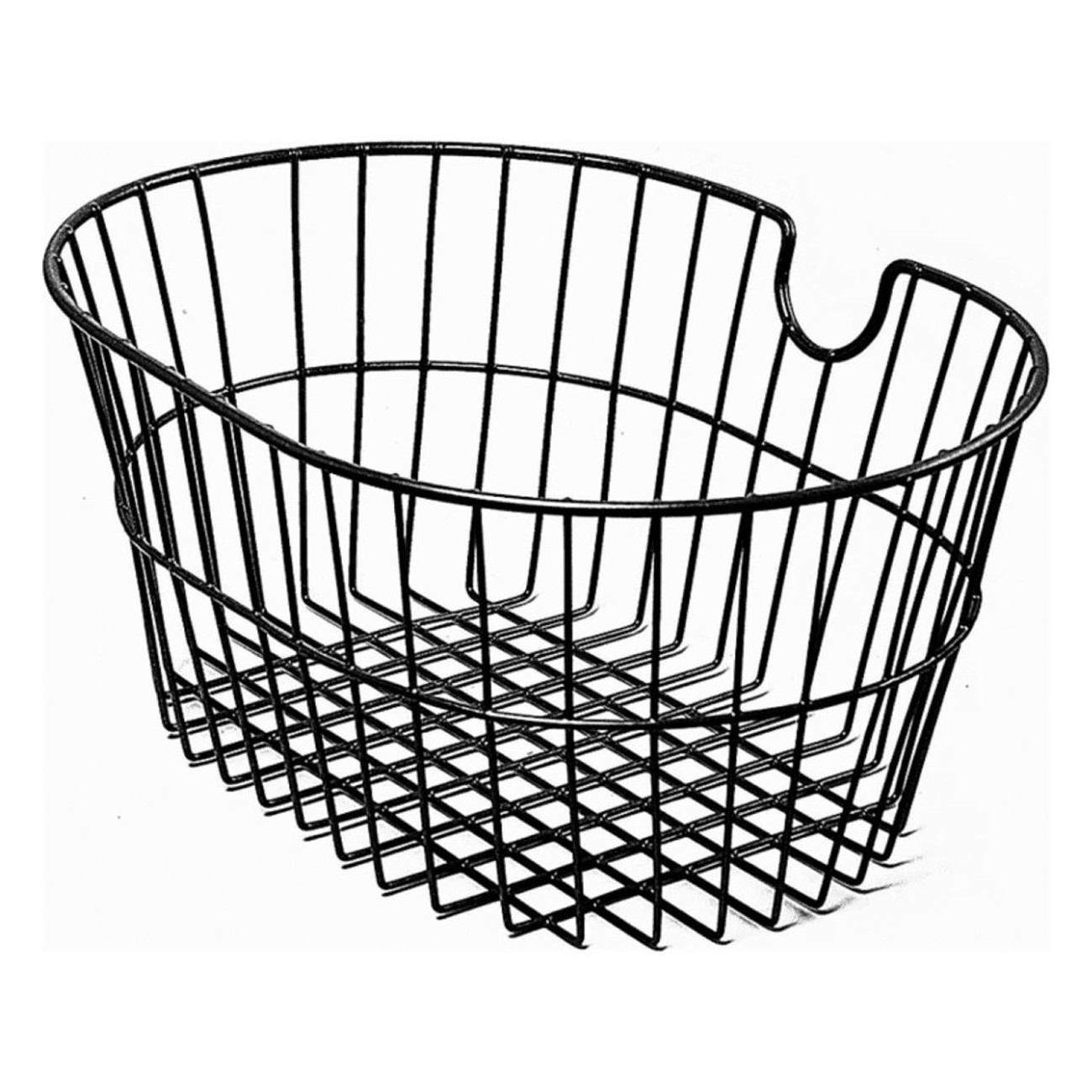 Black Iron Oval Front Basket 40x30x19 cm for Bicycle - Elegant Design - 1