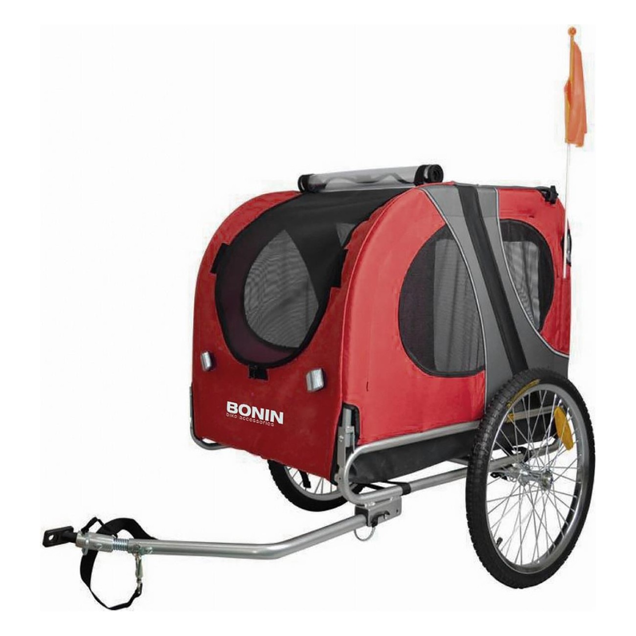 Carrello Porta Animali BONIN NPET Rosso/Grigio, 40 kg, Ruote 20', Telaio in Acciaio - 1 - Rimorchi - 8053329969819