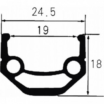 Aluminium Doppeltwandige Felge Ventura 27,5' 36 Löcher Schwarz AV - 650B - 2