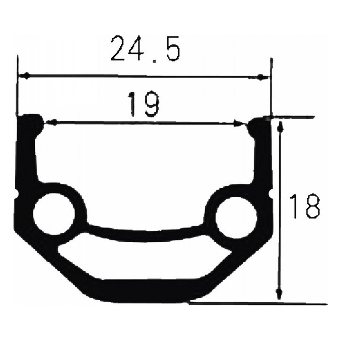 Aluminium Doppeltwandige Felge Ventura 27,5' 36 Löcher Schwarz AV - 650B - 2