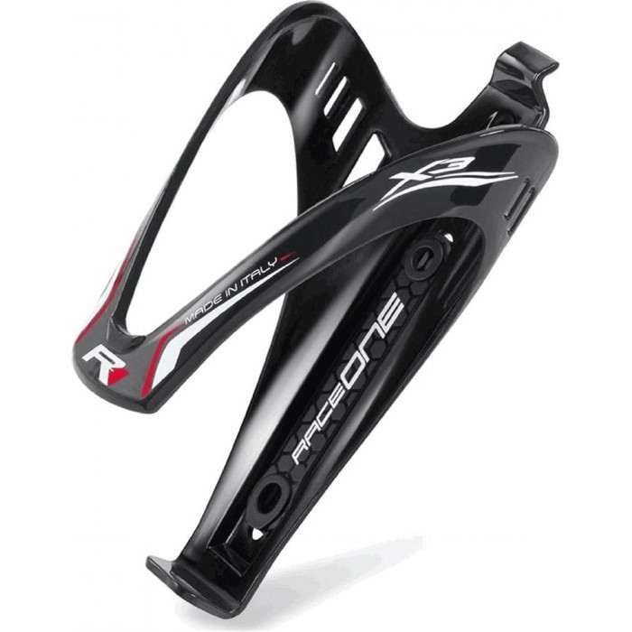 RaceOne X3 Glossy Black Polycarbonate Bottle Cage, 30g - 1