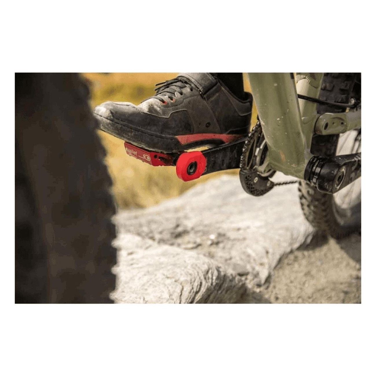 Protections de manivelle Crank Armor XL rouges en thermoplastique pour vélos - 3