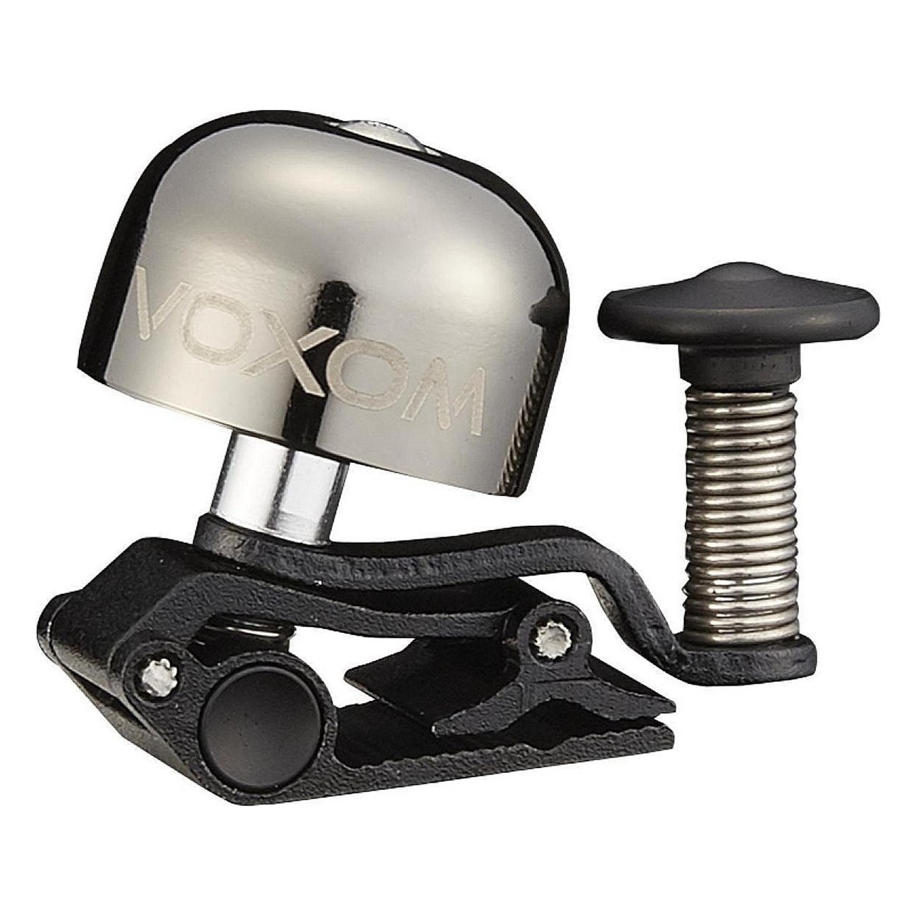 VOXOM Kl18 Dark Chrome Bicycle Bell with Micro-Clip, Compact Design - 1