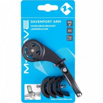 Supporto Manubrio M-Wave in Alluminio Nero per Garmin Edge e Forerunner, Diametro 22,2-31,8 mm - 6 - Supporti e adattatori - 088