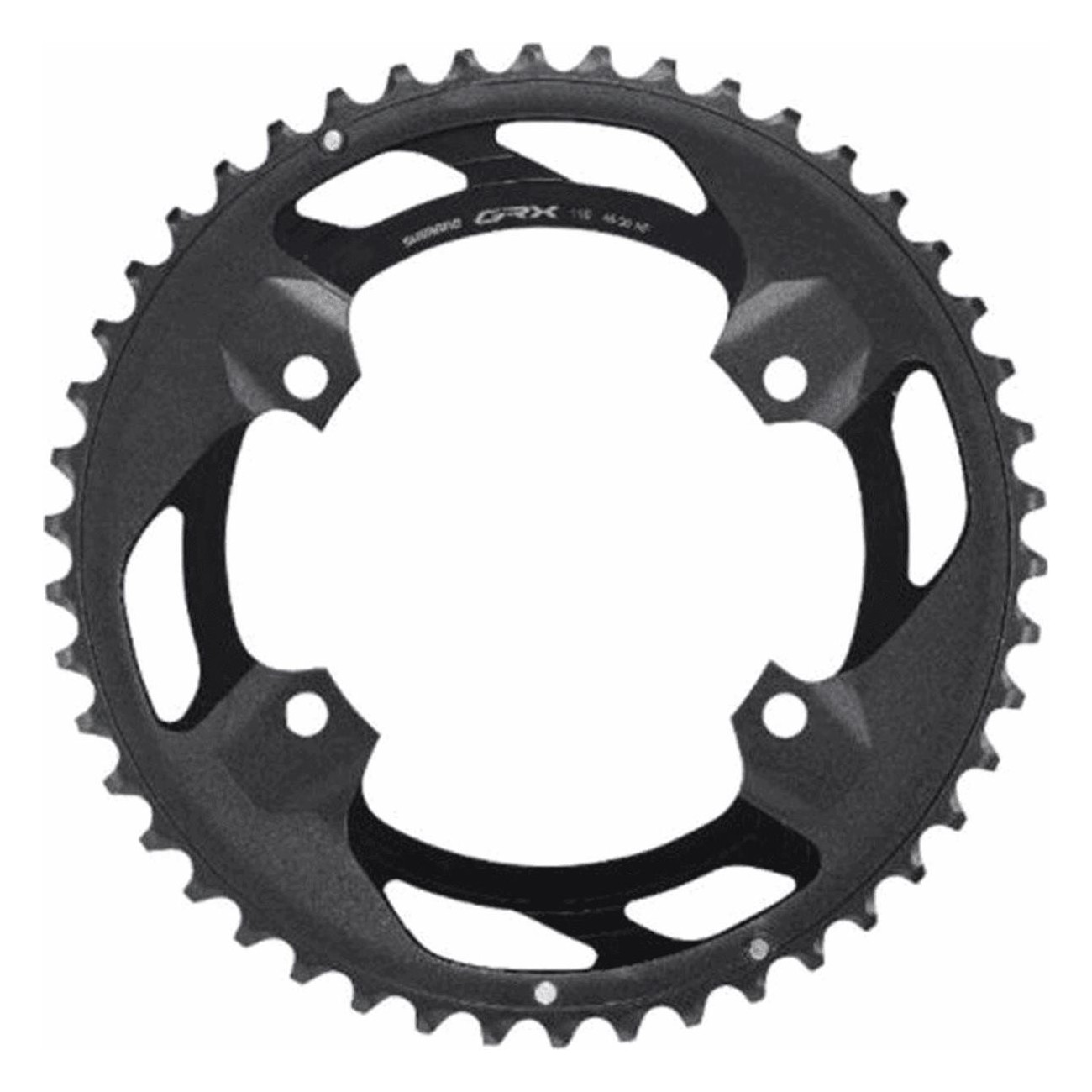 Couronne FC-RX600 GRX 46T 110mm Noir pour Shimano 2x10V - 1