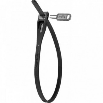 Black Steel Cable Lock with Key, 400mm - Lightweight and Durable for Bikes - 1