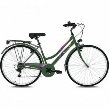 Bicicletta City Donna 28' Verde-Viola con Cambio Shimano 7V, Taglia M - 1 - City - 8059796061377