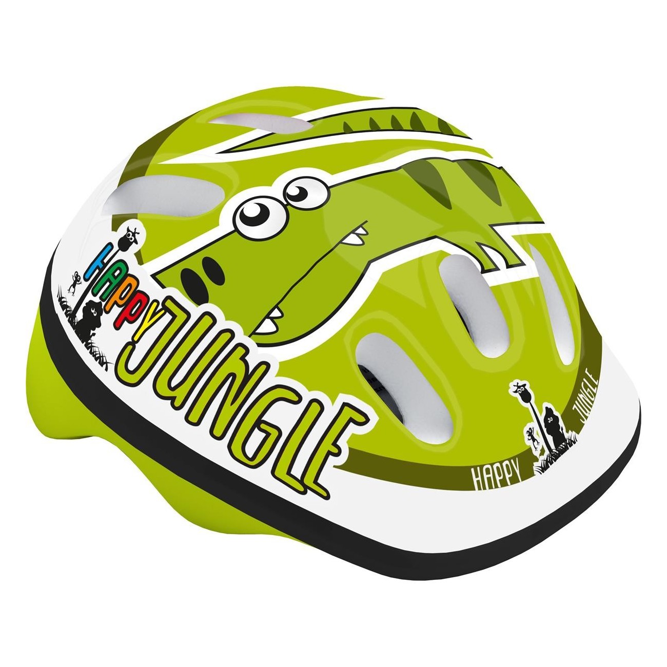 Casco Baby Happy Jungle Verde XS 44-48 cm - Sicurezza EN1078 PPE MVTEK - 1 - Caschi - 8005586817457