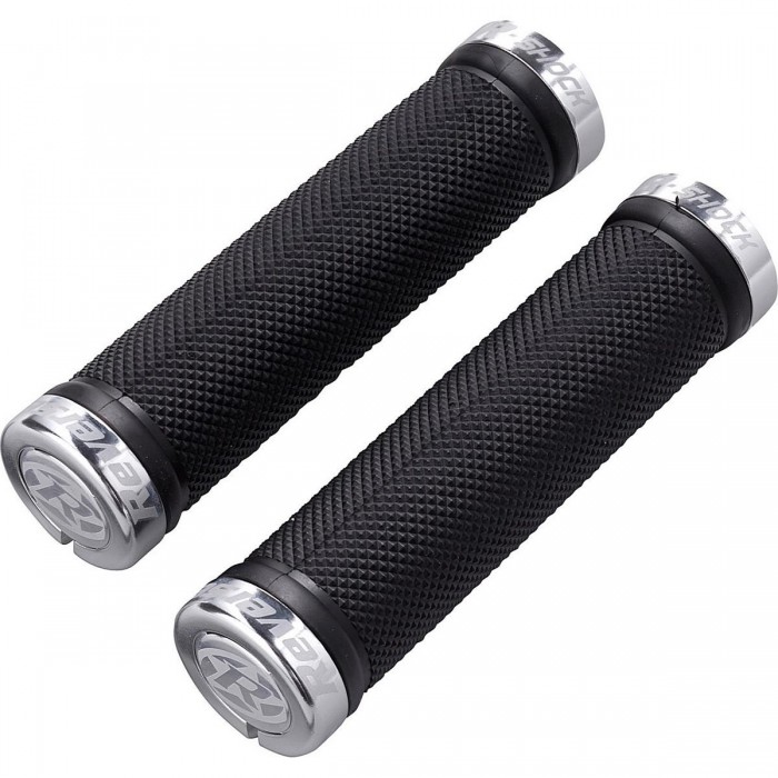 Reverse R-Shock Lock On Grip Ø31mm x 130mm Black-Silver for MTB - 1