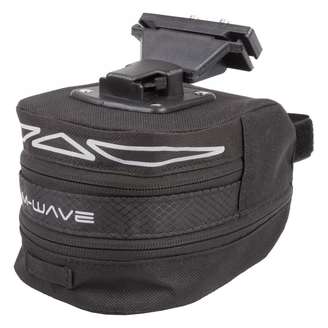 M-Wave Tilburg M Black Expandable Saddle Bag with Light Support and Reflective Strips - 1